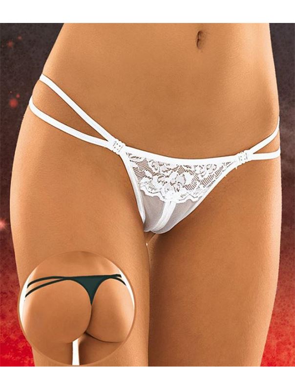 Трусики Soft Line с доступом и бантиком, белые M/L 2403 27 - Soft Line collection - Трусики-тонг - Купить