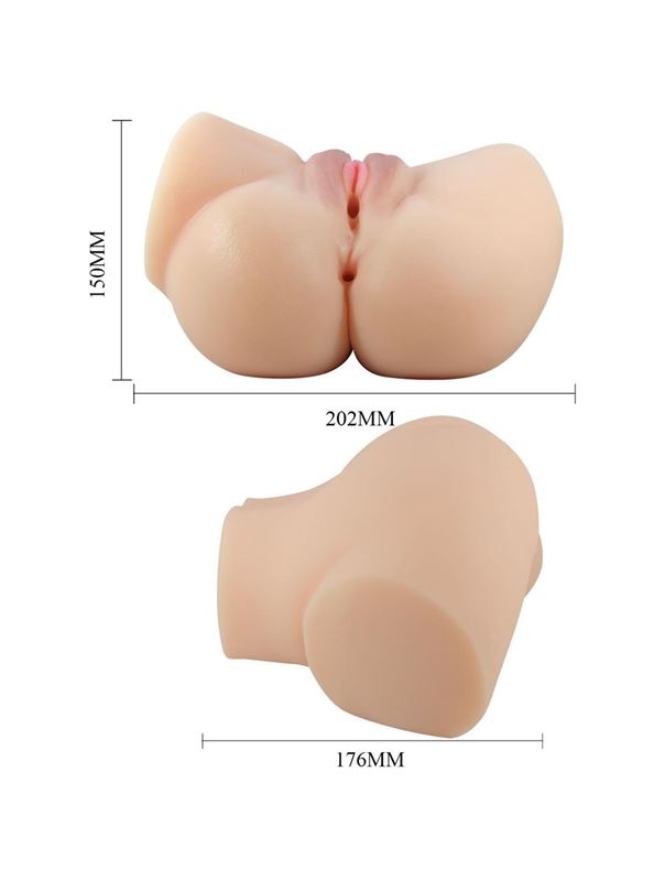 Телесный мастурбатор-полуторс Emilia с вибрацией