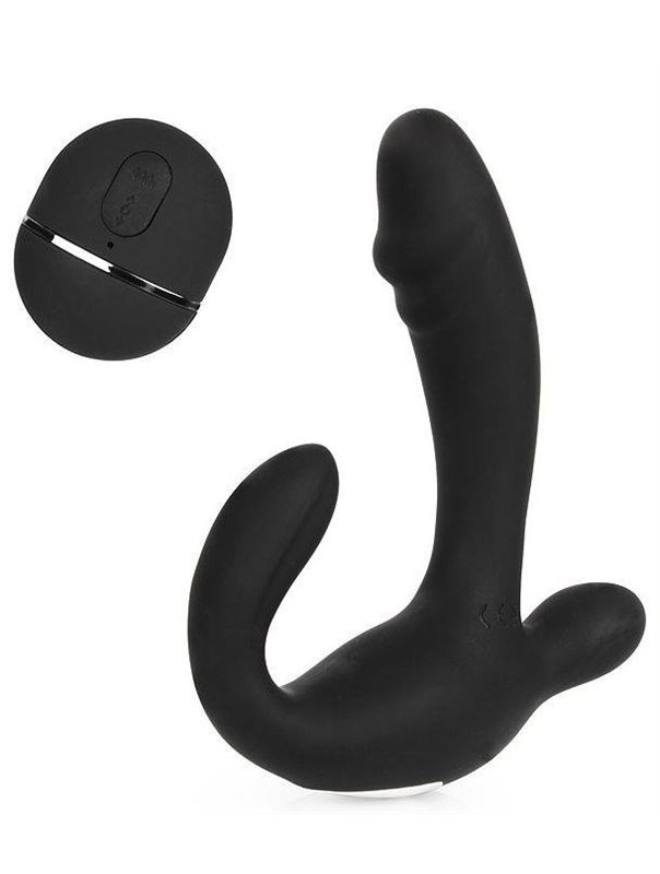 Черный вибромассажер с 10 режимами вибрации