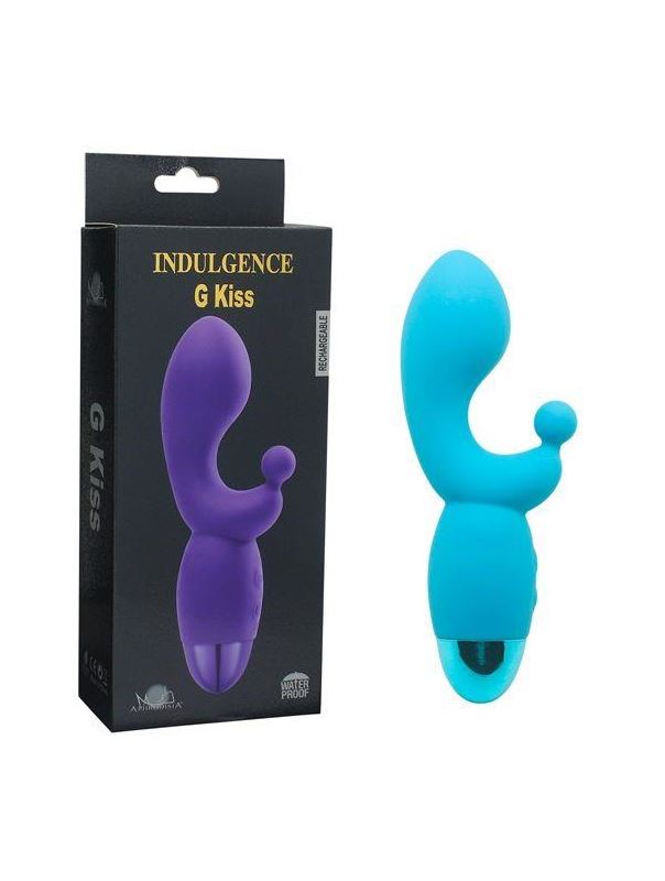 Голубой вибратор INDULGENCE Rechargeable G Kiss (16,5 см)