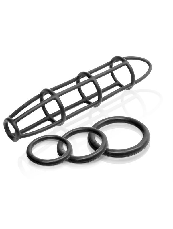 Набор Cockcage and Ring Set: насадка и эрекционные кольца на пенис