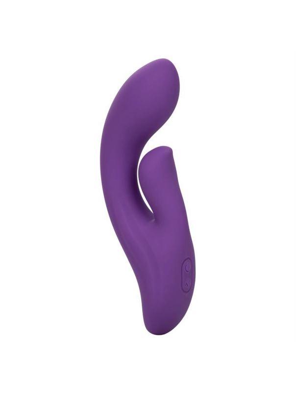 Фиолетовый вибратор кролик Stella Liquid Silicone Dual Pleaser (17,25 см)