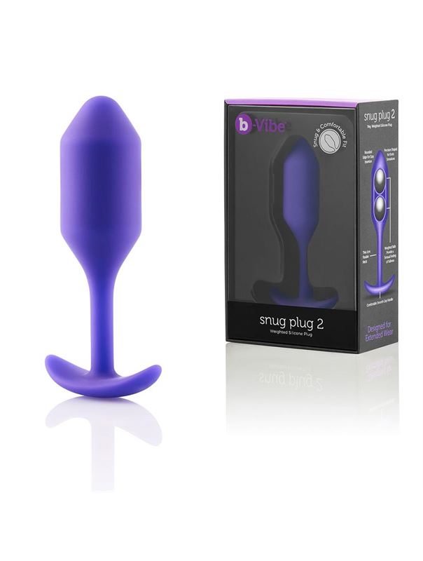 Фиолетовая анальная пробка для ношения B-vibe - Snug Plug 2 (11,4 см)