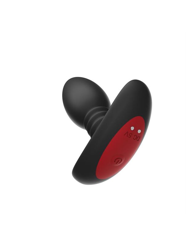 Черная анальная вибропробка Anal Vibrator с пультом ДУ (13,5 см)