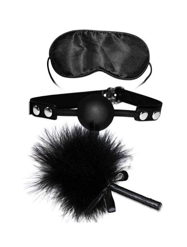 Набор для БДСМ-игр: маска, кляп, пёрышко