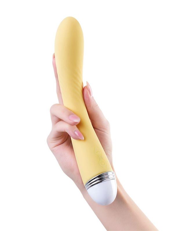 Желтый вибратор Calla классической формы (22 см)