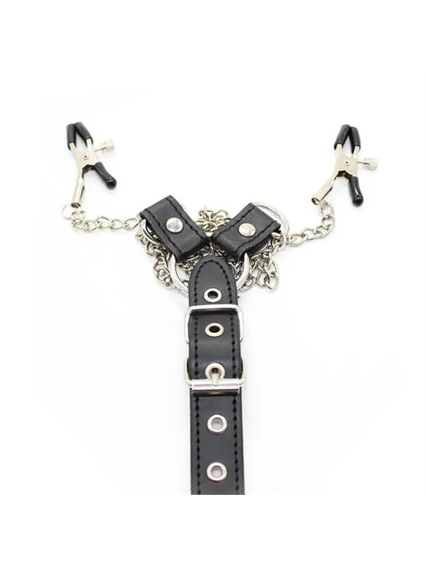 Зажимы для сосков с ремешком и кольцом для пениса