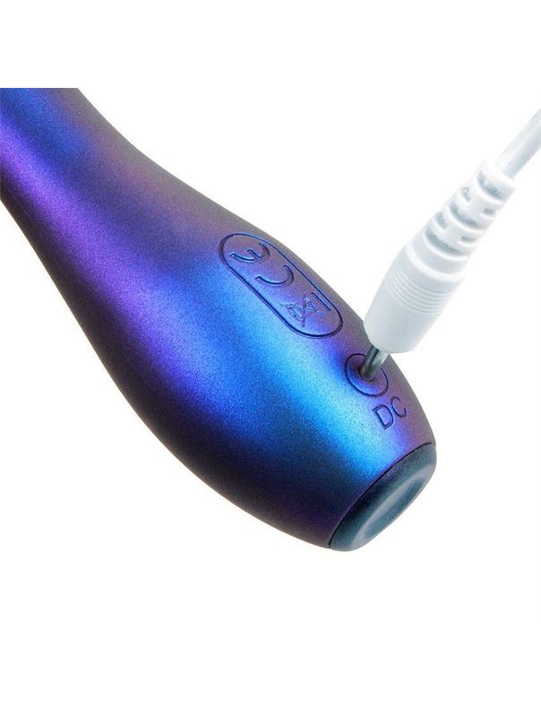 Синий вибромассажер с рельефной головкой (14 см)