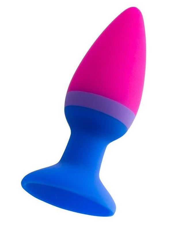 Сине-розовая анальная пробка Reed (10 см)