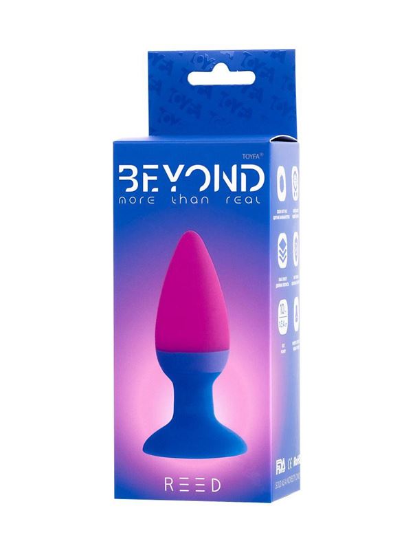 Сине-розовая анальная пробка Reed (10 см)