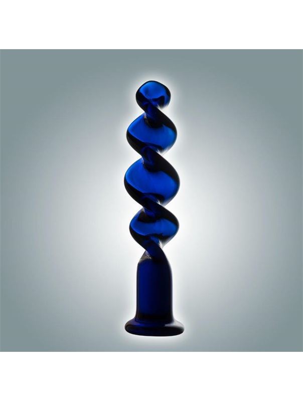 Синий винтовой анально-вагинальный стимулятор (18 см)