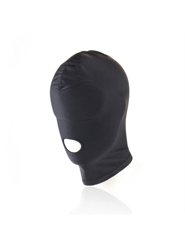 Черный текстильный шлем с прорезью для рта