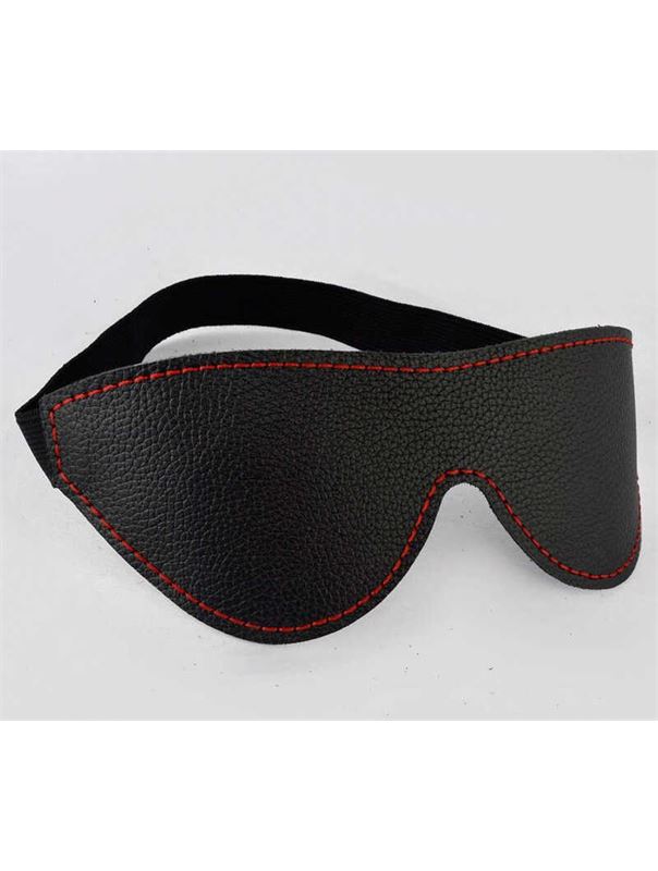 Черная маска с декоративной строчкой на резинке