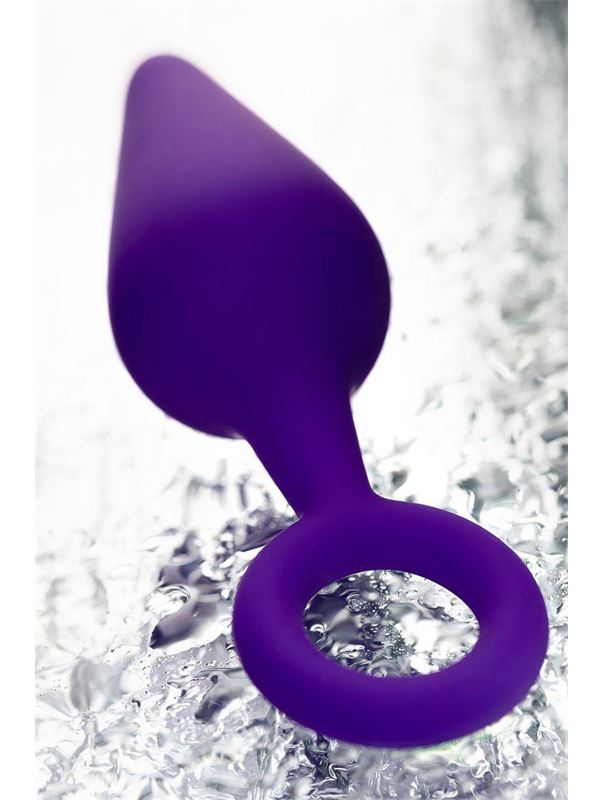 Фиолетовая анальная пробка с ограничительным колечком (11,5 см)