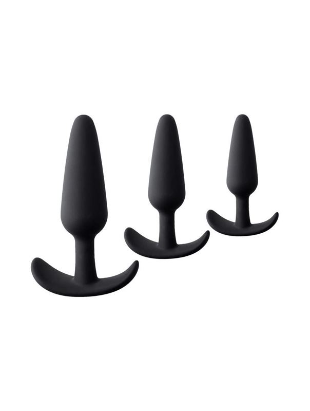 Набор из 3 черных анальных втулок Eridani