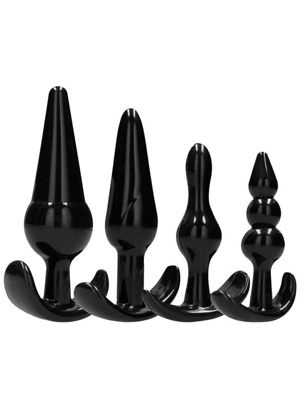 Набор из 4 черных анальных пробок N 80 4-Piece Butt Plug Set
