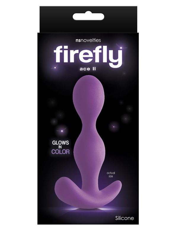 Фиолетовая силиконовая анальная пробка-елочка Firefly - Ace II Plug ( 10,2 см)