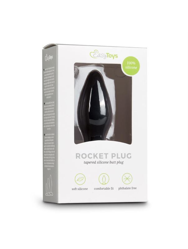 Черный анальный плаг Rocket Plug (9 см)