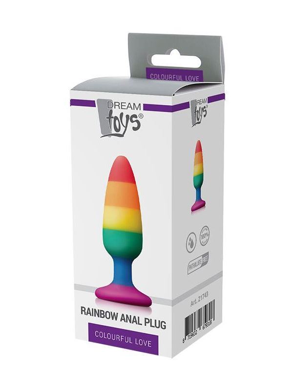 Разноцветная анальная пробка RAINBOW ANAL PLUG MEDIUM (14 см)