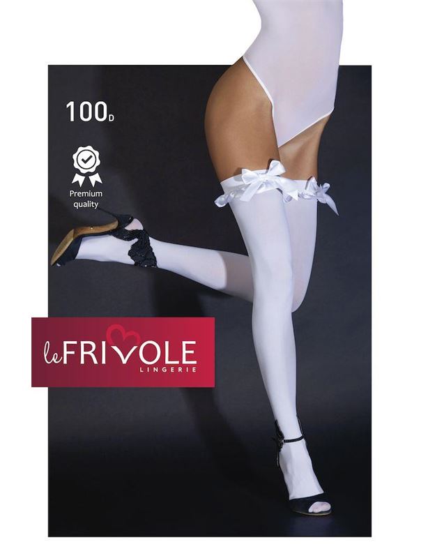 Плотные чулки с атласными бантами спереди