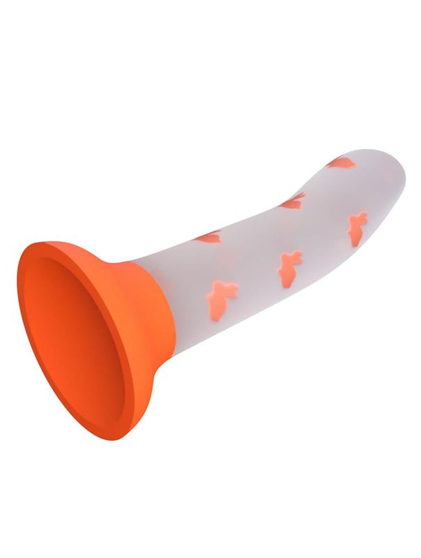 Светящийся в темноте фаллоимитатор Magical Nightfall с зайчиками (17 см)