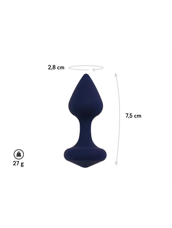Темно-синяя анальная пробка Exo S (7,5 см)