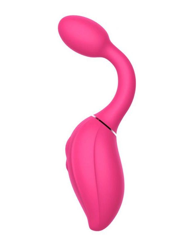 Розовый расширяющийся вибратор Gina (19,4 см)