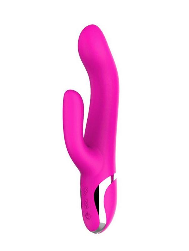 Розовый вибратор кролик NAGHI NO.43 RECHARGEABLE DUO VIBRATOR (23 см)