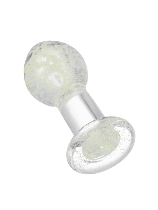 Прозрачная, светящаяся в темноте анальная пробка (6,5 см)