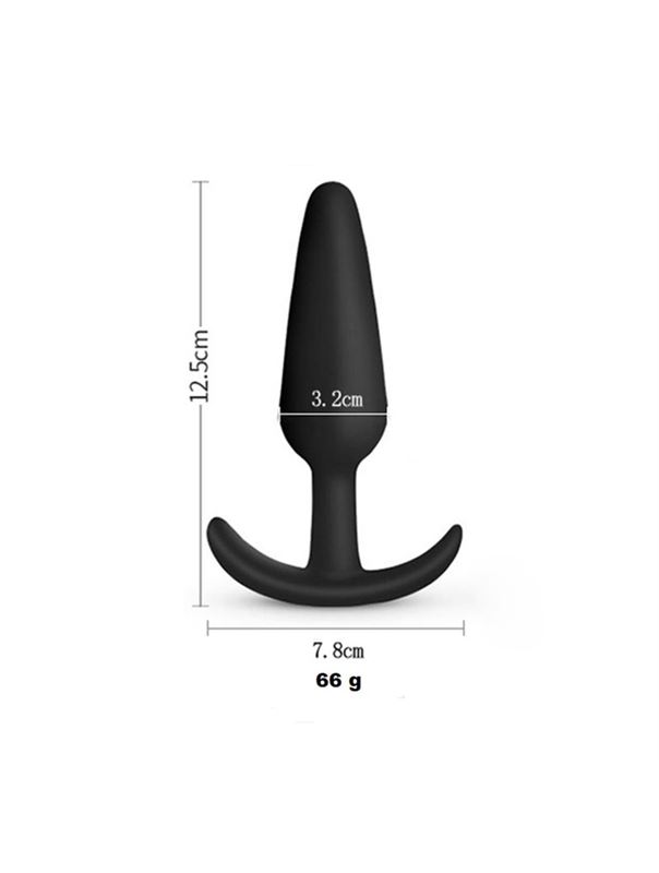 Черная силиконовая анальная пробка Soft-touch (12,5 см)