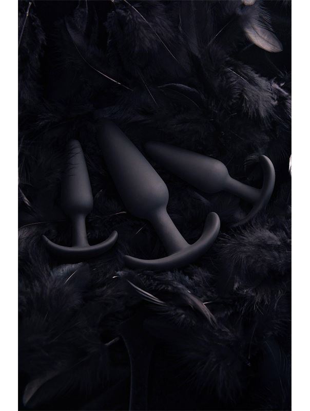 Набор из 3 черных анальных втулок Eridani