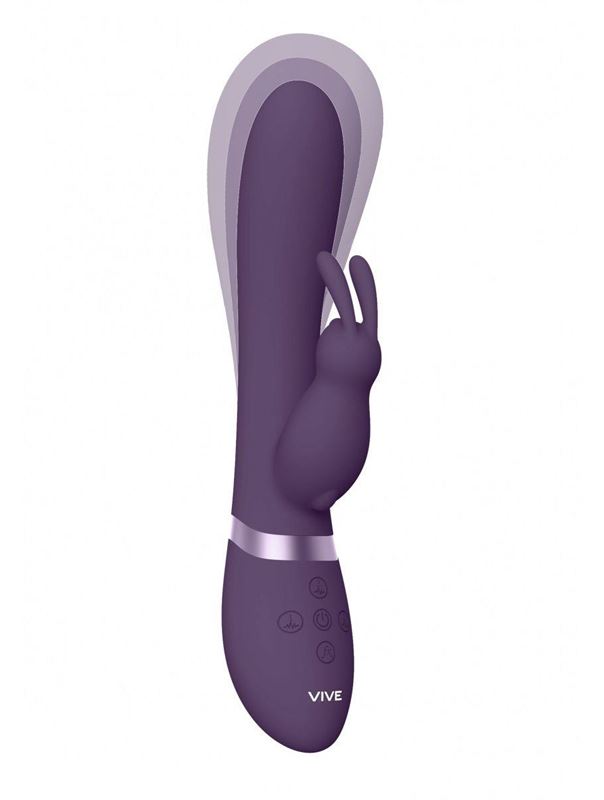 Фиолетовый вибромассажер кролик Taka (21,3 см)