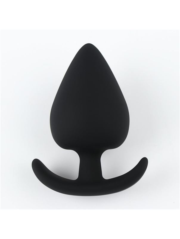 Черная силиконовая анальная пробка Soft-touch (6,7 см)