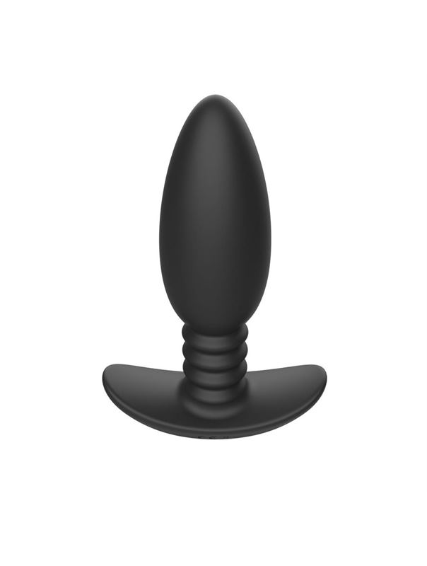 Черная анальная вибропробка Anal Vibrator с пультом ДУ (13,5 см)