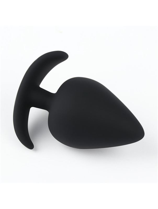Черная силиконовая анальная пробка Soft-touch (6,7 см)