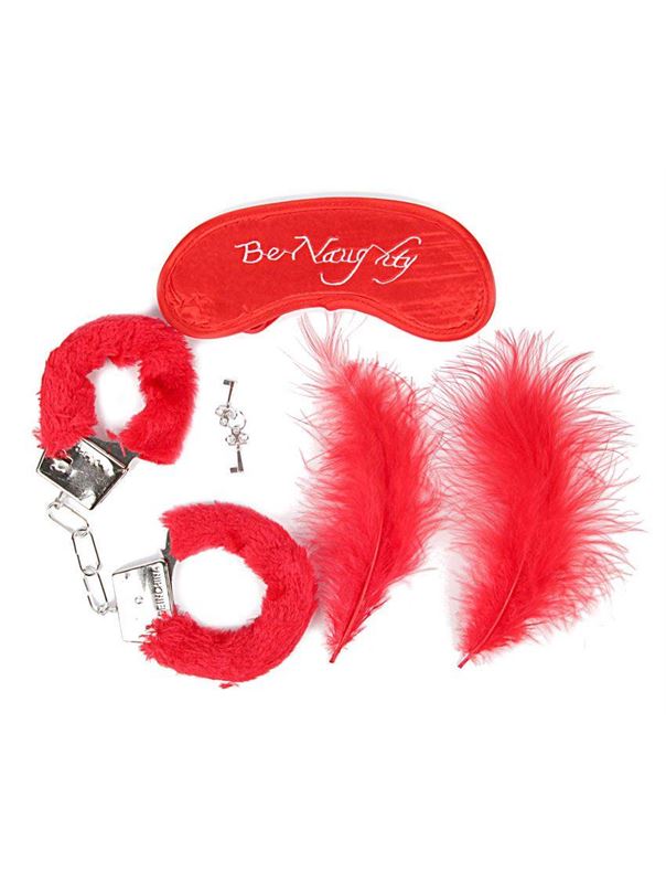 Красный набор БДСМ-аксессуаров из 4 предметов