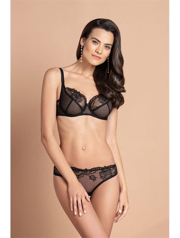 Бюстгальтер из эластичной микросетки и ажура