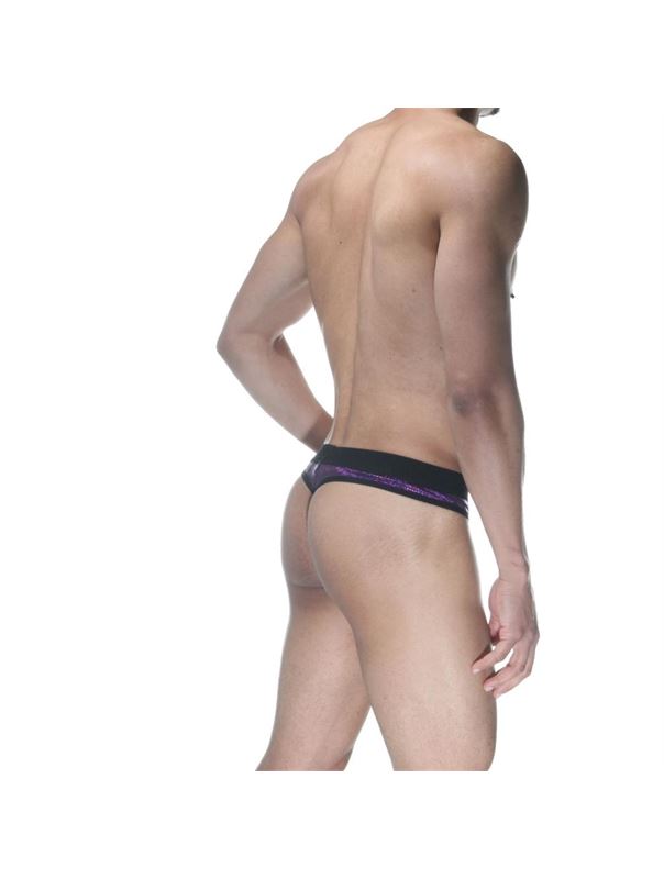 Фиолетовые блестящие мужские трусы-стринги