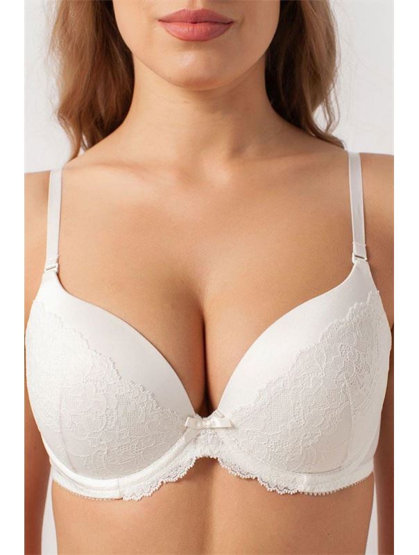 Бюстгальтер с эффектом пуш-ап с нежным кружевом