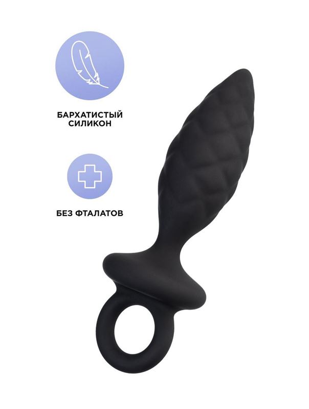 Черная анальная пробка Strob S (11,7 см)