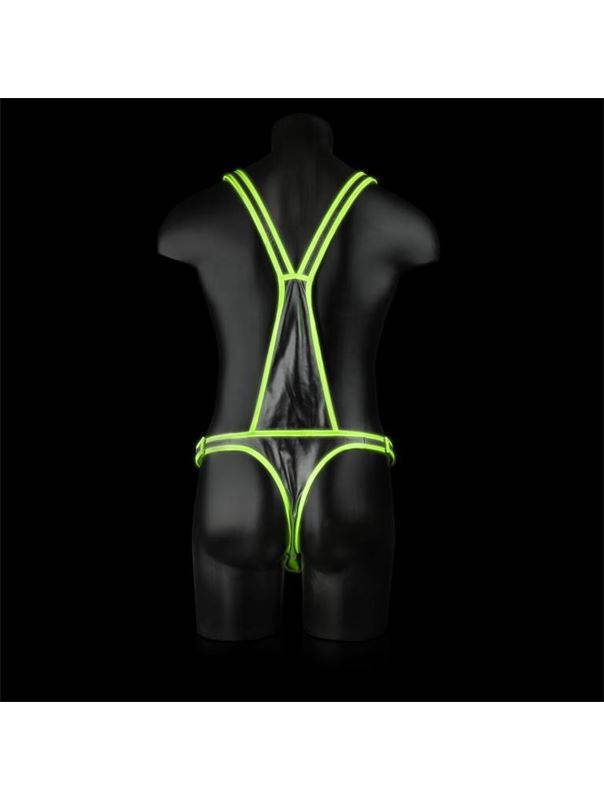 Мужская люминесцентная сбруя на тело (размер L-XL)