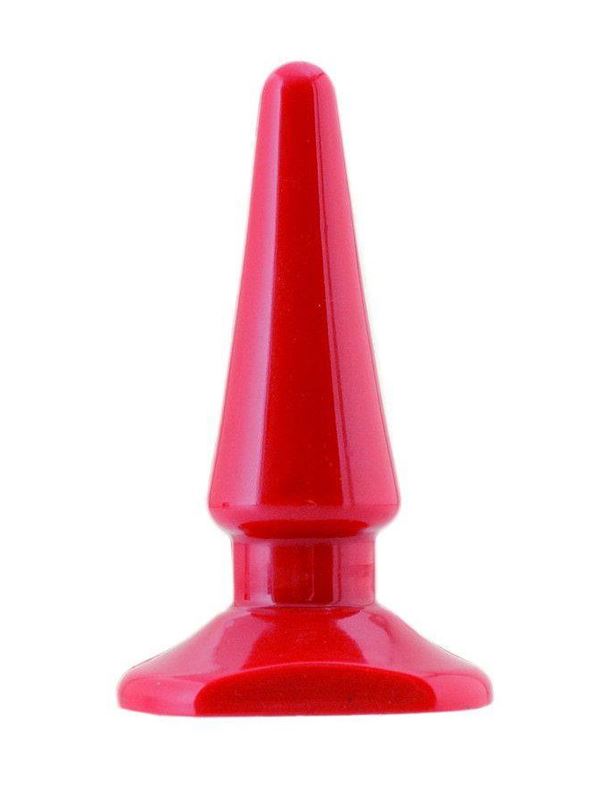 Красная анальная пробка без вибрации (10 см)