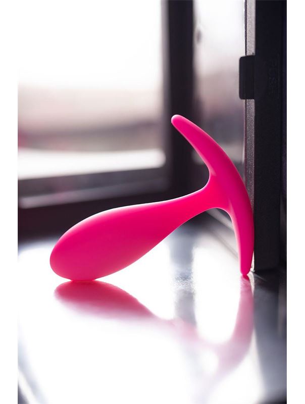 Ярко-розовая удлиненная анальная пробка (7,2 см)