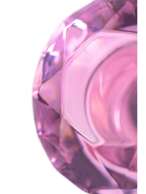 Розовая анальная втулка из стекла (8,5 см)