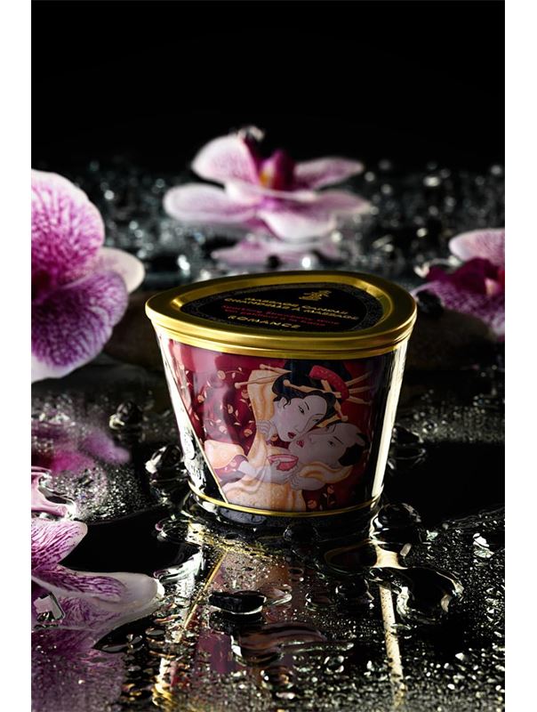Массажная свеча Shunga Romance Sparkling Strawberry Wine с ароматом клубничного вина (170 мл)