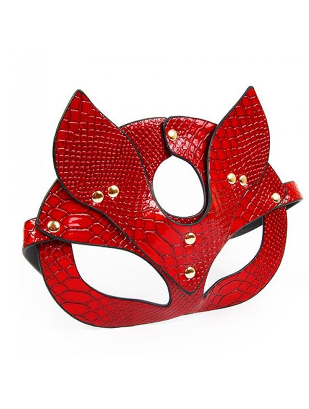 Красная игровая маска с ушками