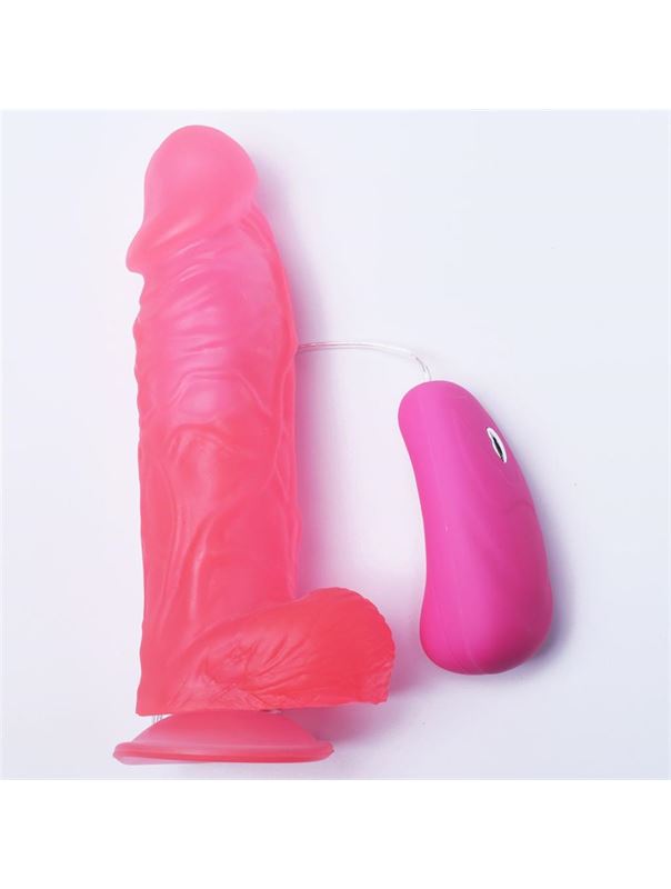 Розовый гелевый вибратор на присоске (20,5 см)