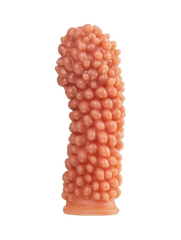 Телесная насадка на пенис с мягкими пузырьками (16,5 см)