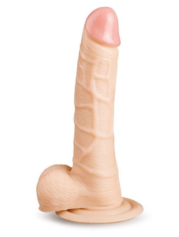 Телесный фаллоимитатор с рисунком вен (20,5 см)