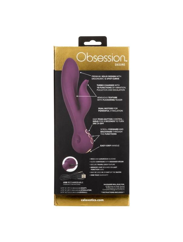 Фиолетовый вибратор кролик Desire (22,25 см)